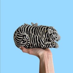 Crystal Tiger Clutch Purse